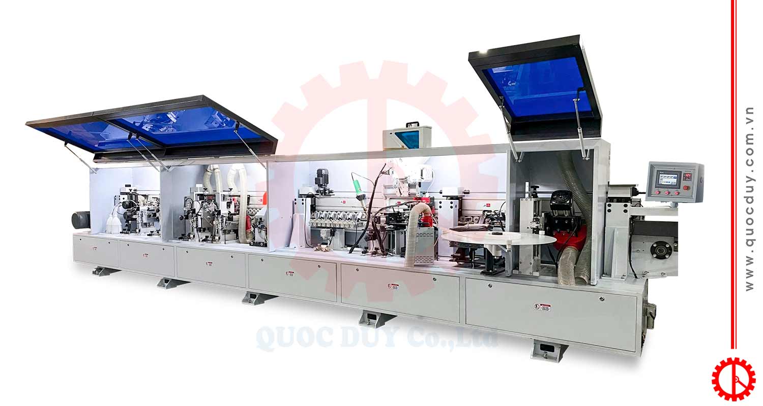 Máy dán cạnh vát nghiêng thẳng keo PUR