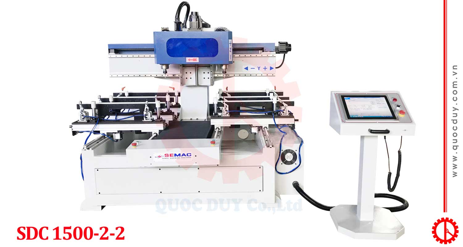 Máy đánh mộng âm cnc 2 đầu - SDC 1500-2-2 | Quốc Duy