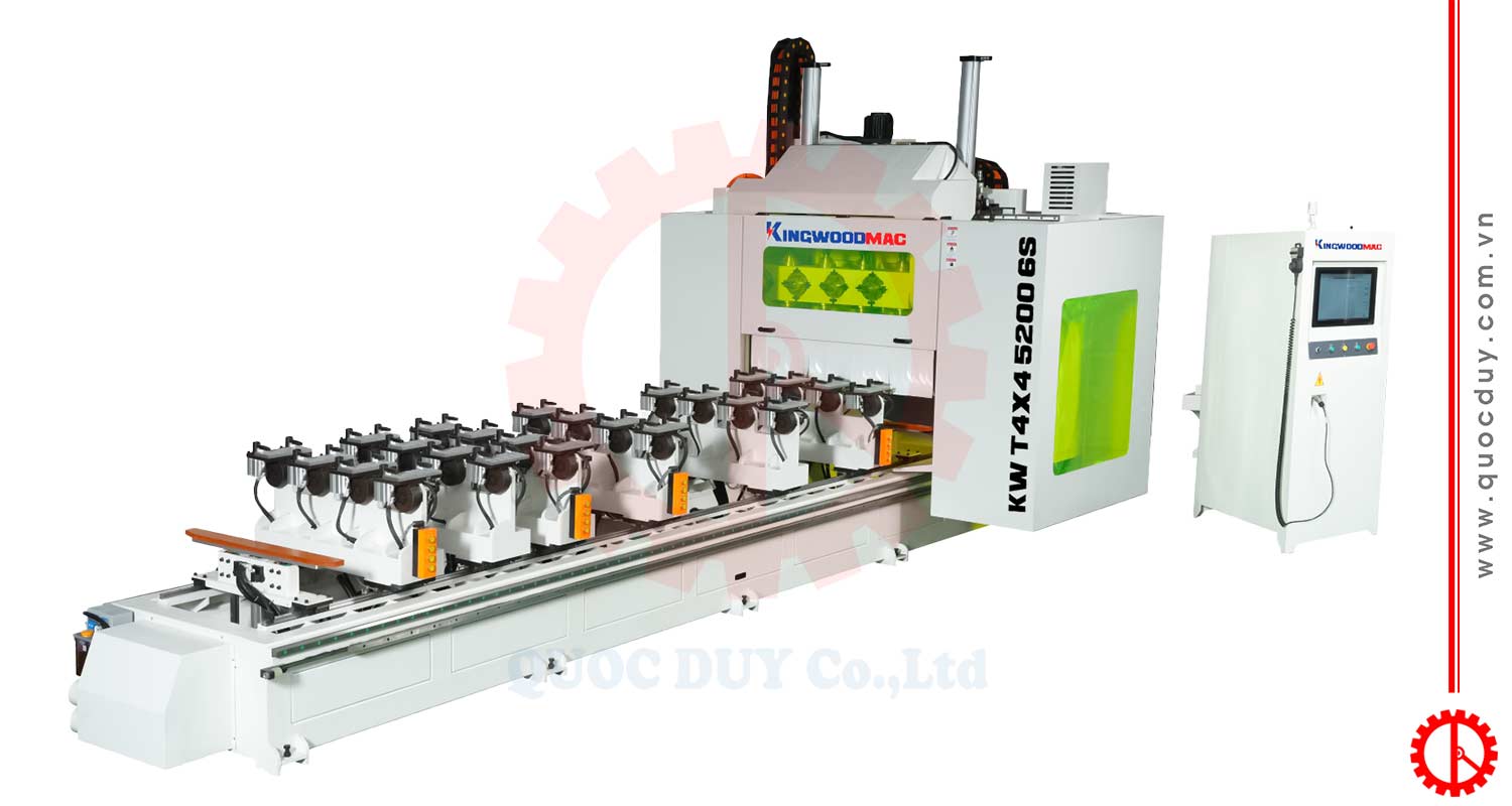 Máy Đánh Mộng Âm Dương CNC 6 Bàn Kẹp Servo | Quốc Duy