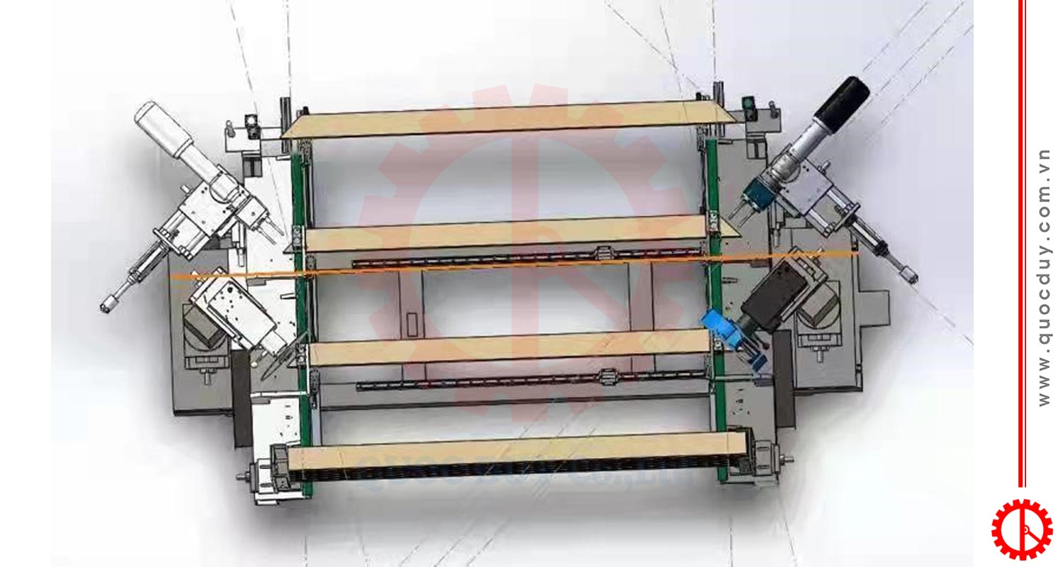 Máy khoan 2 đầu xéo tự động | Quốc Duy