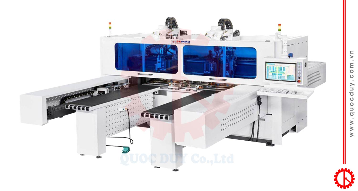 Máy khoan 6 mặt 2 đầu bàn đôi thay dao tự động