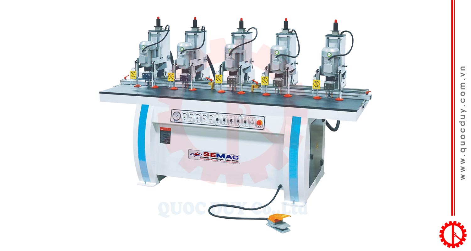 Máy khoan bản lề 5 đầu | Quốc Duy