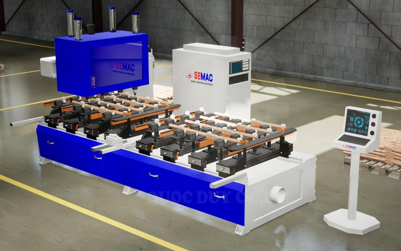 máy làm mộng âm cnc 4 đầu | Quốc Duy