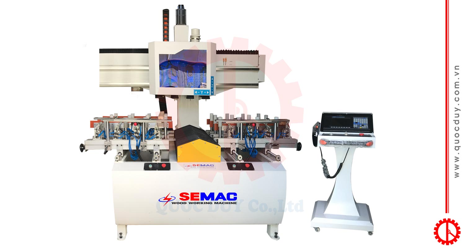 Máy làm mộng oval âm cnc 4 đầu SMJH 1500 4A | Quốc Duy