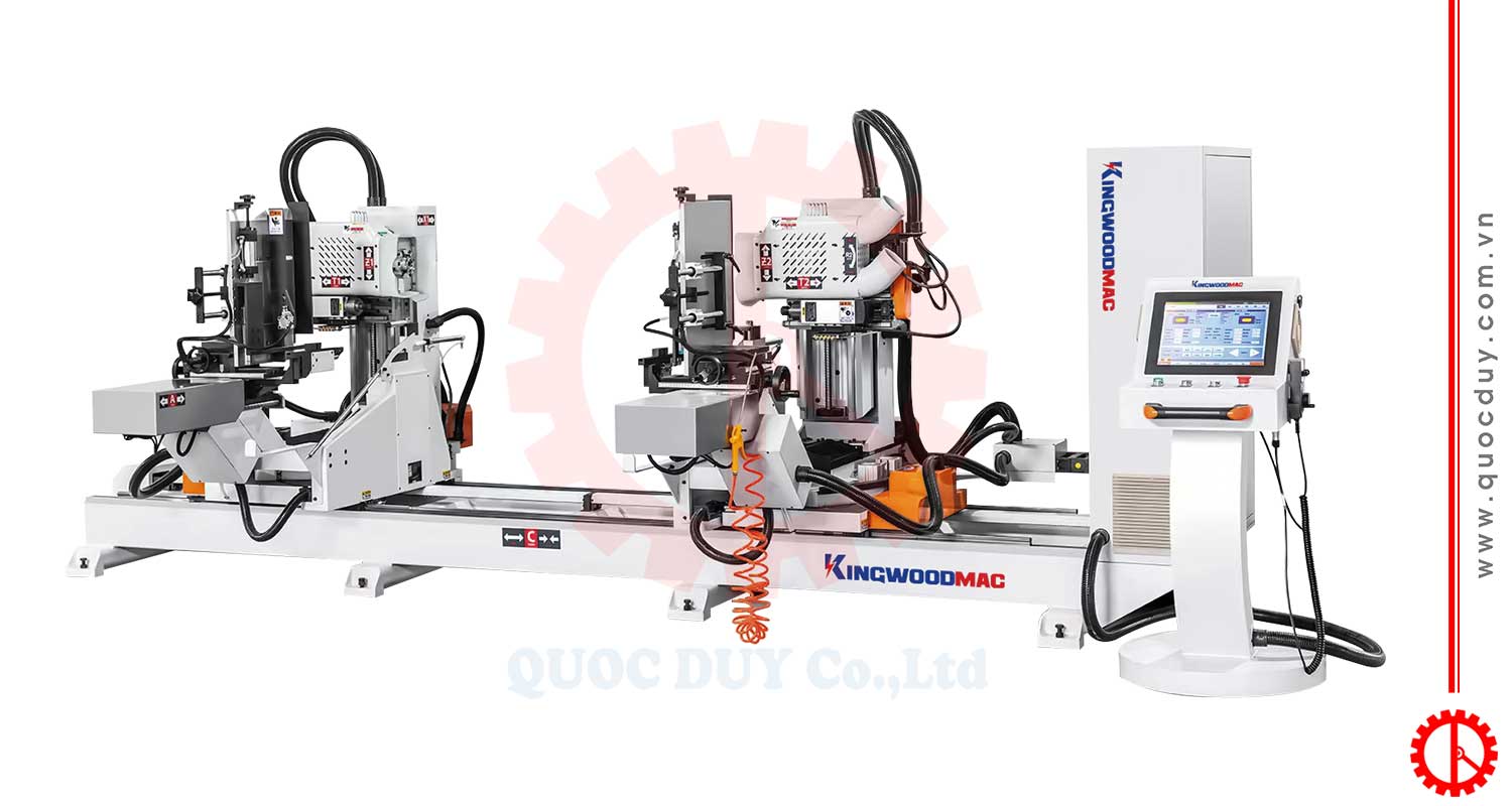 Máy mộng dương 2 đầu xoay đa hướng có trục router