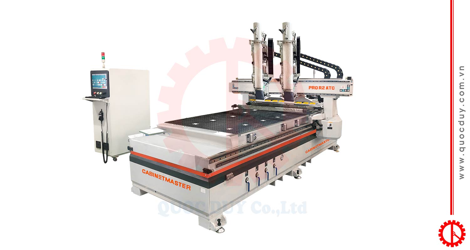 Máy Phay CNC 2 Đầu Độc Lập Thay Dao Tự Động | Quốc Duy