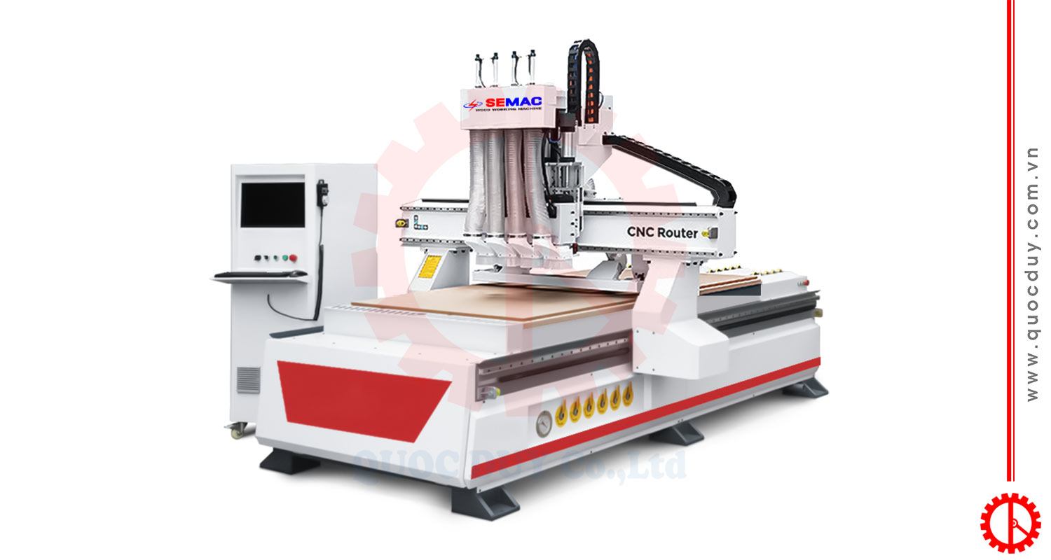 Máy phay CNC router 4 đầu | Quốc Duy