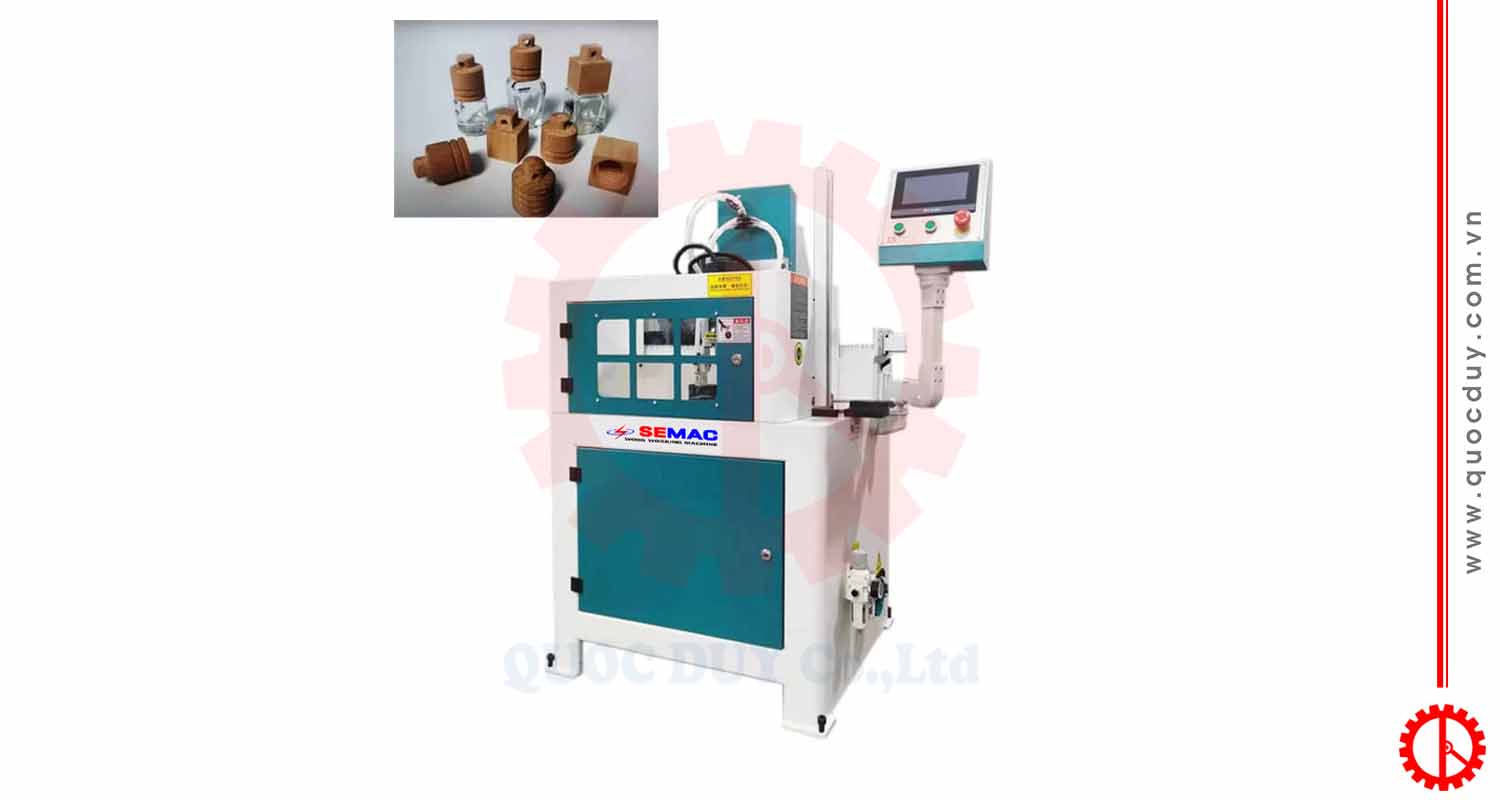 Máy phay khoan CNC làm nắp chai gỗ | Quốc Duy