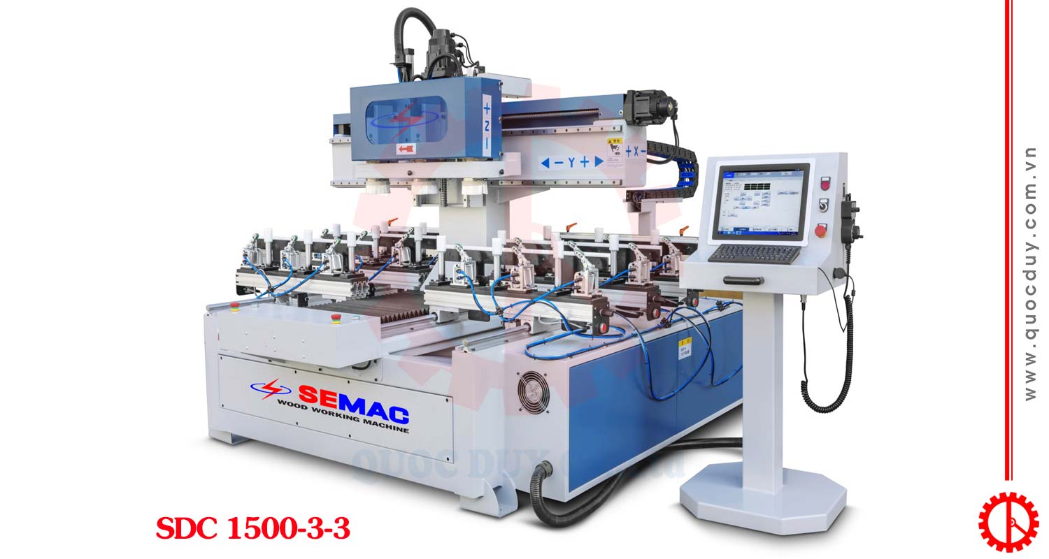 Máy phay mộng âm cnc 3 đầu giá rẻ | Quốc Duy