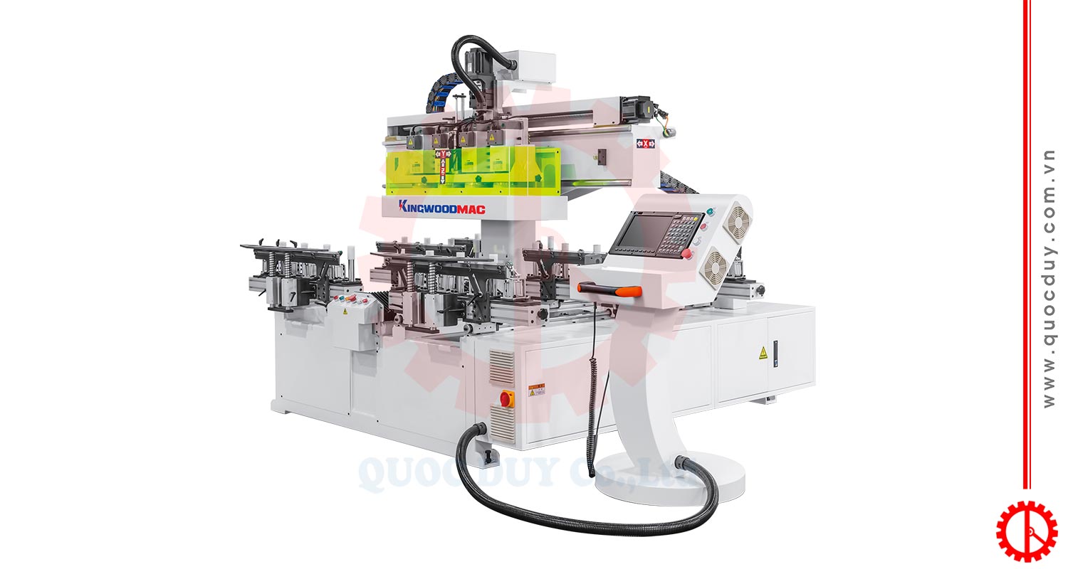 Máy phay mộng âm CNC 4 đầu 2 bàn