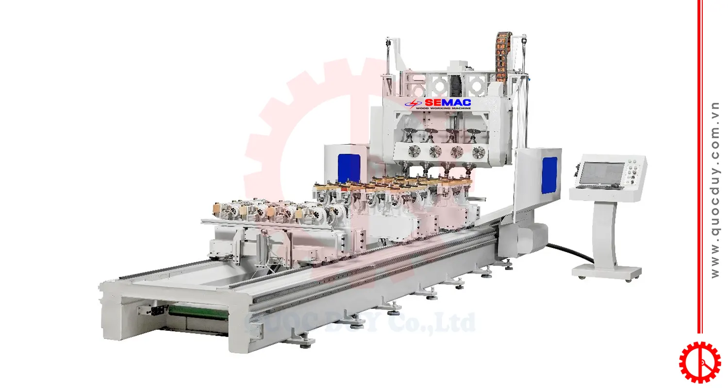 Máy phay mộng âm dương cnc 16 đầu | Quốc Duy