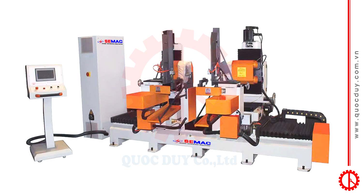 Máy Phay Mộng Dương CNC 2 Đầu | Quốc Duy