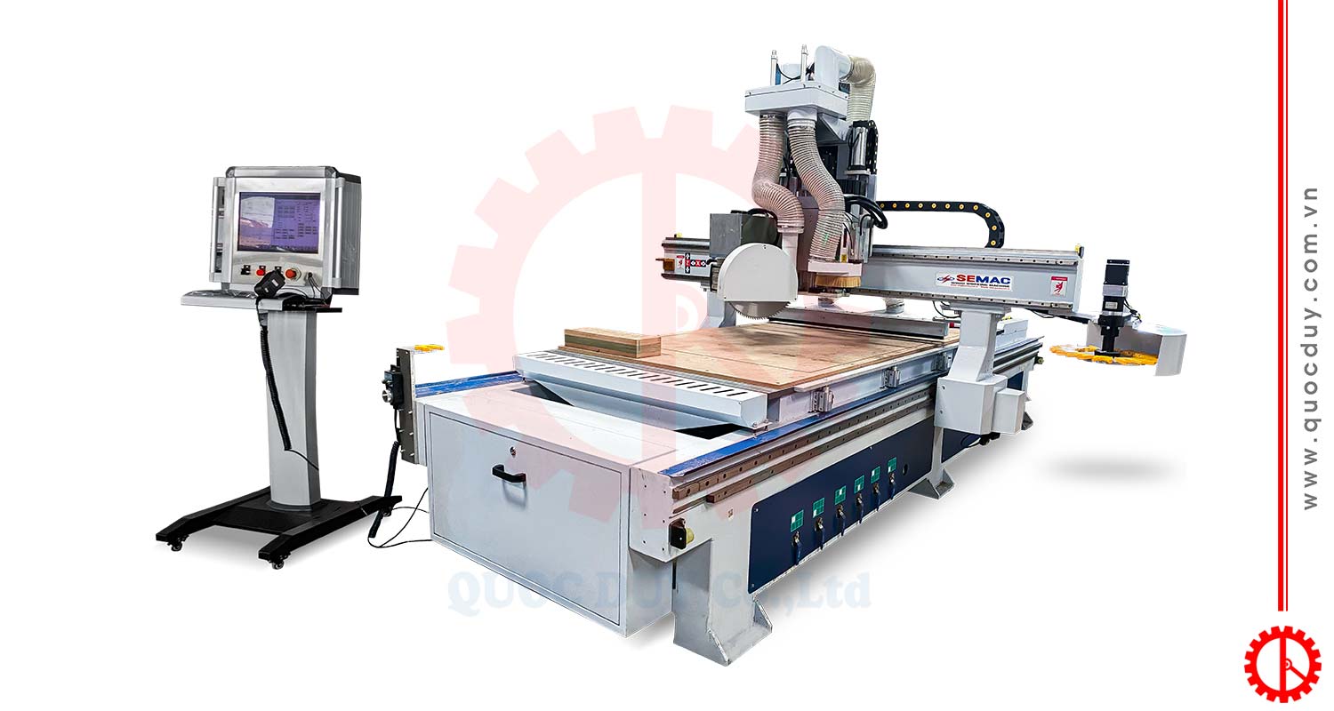 Máy Phay Router CNC 1 Đầu Thay Dao Lưỡi Cưa 360 | Quốc Duy