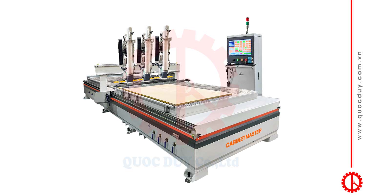 Máy phay router cnc 3 đầu độc lập 2 bàn làm việc