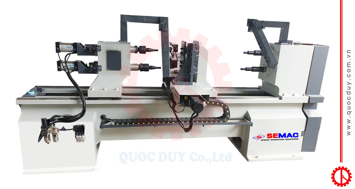 Máy tiện gỗ CNC 2 trục tự động siêu nhanh | Quốc Duy