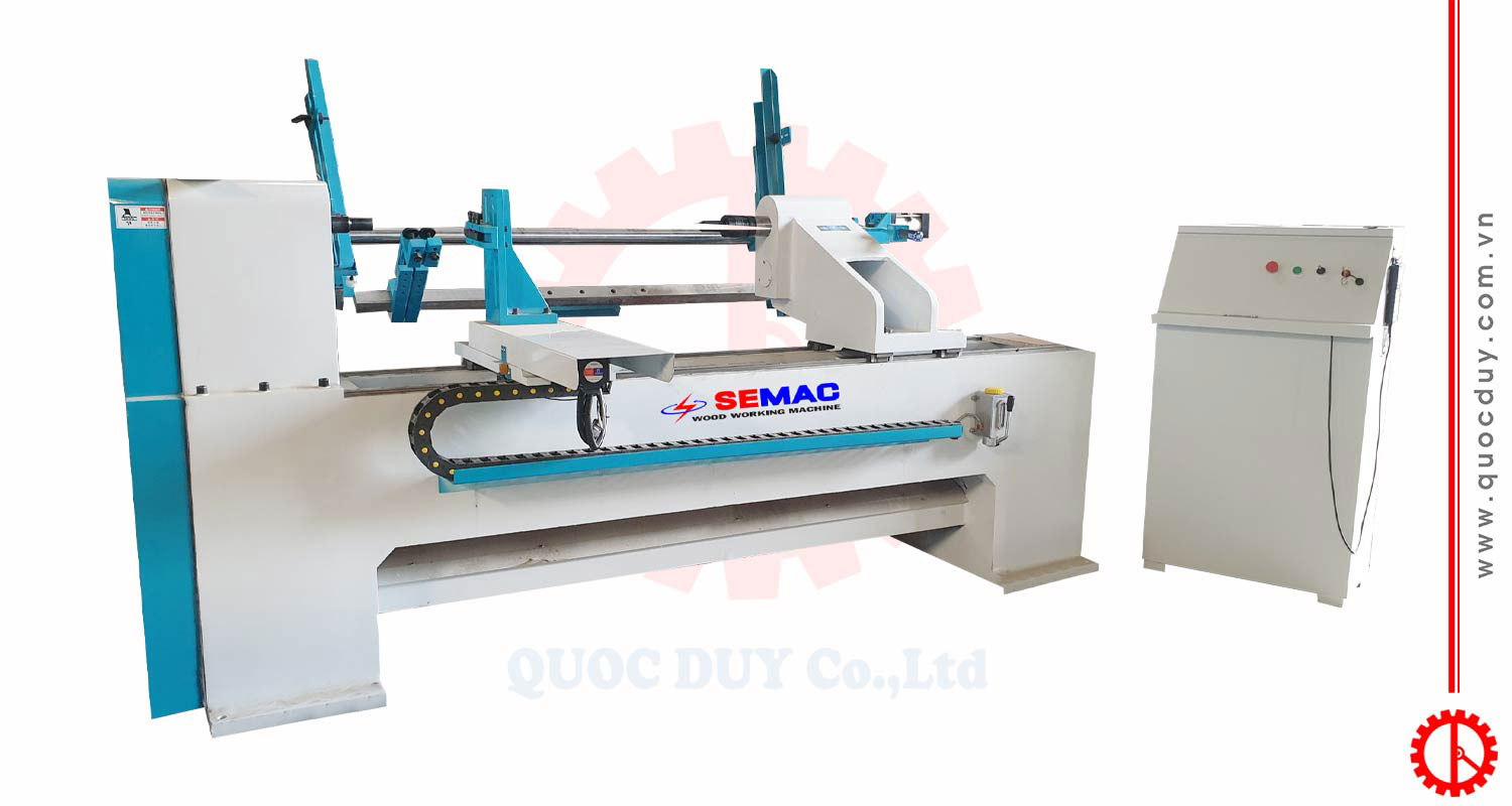 Máy tiện gỗ cnc cấp phôi tự động | Quốc Duy