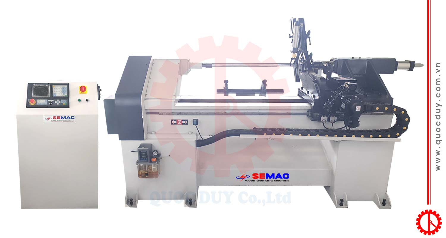 Máy tiện gỗ cnc nạp phôi tự động | Quốc Duy