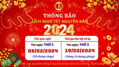Thông báo lịch nghỉ tết âm lịch 2024