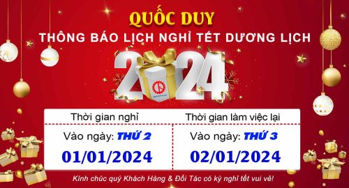 Thông báo lịch nghỉ tết dương lịch 2024