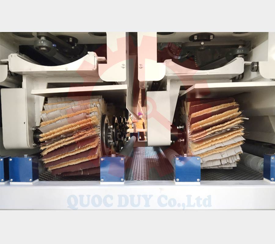 Trục chà ngang máy chà nhám chổi thùng 6 trục | Quốc Duy