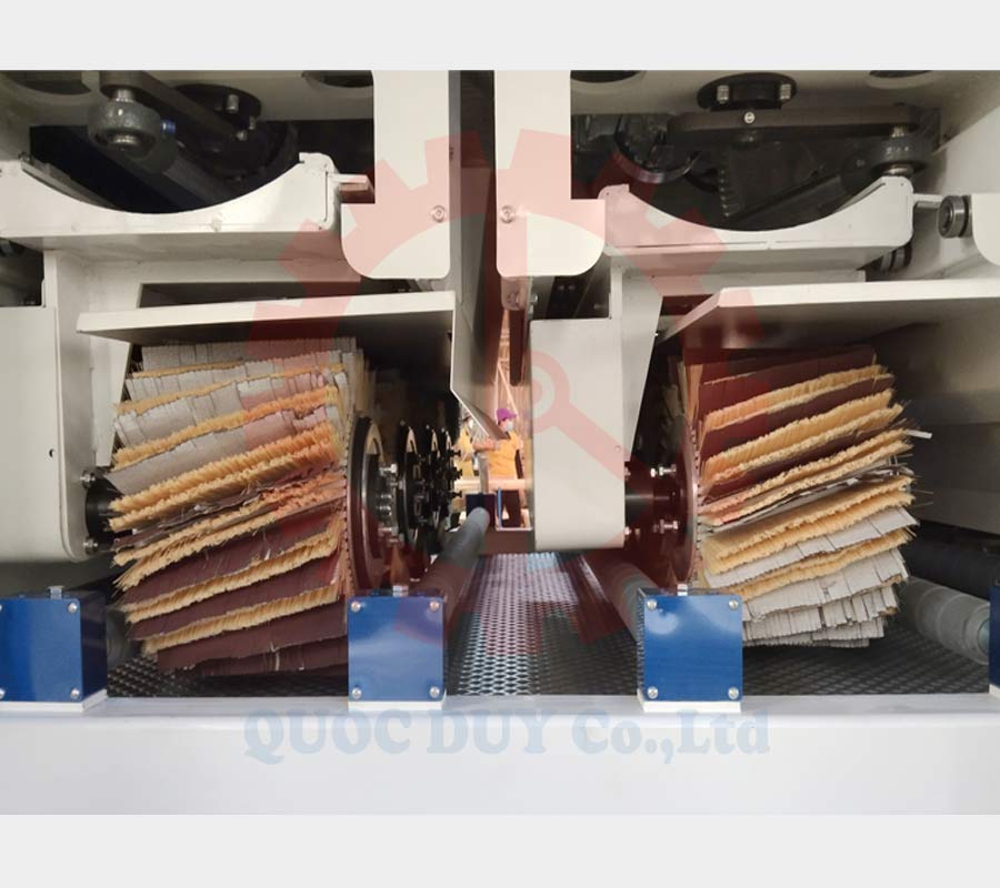 Trục chà nhám ngang máy trà nhám 9 trục phôi dày | Quốc Duy