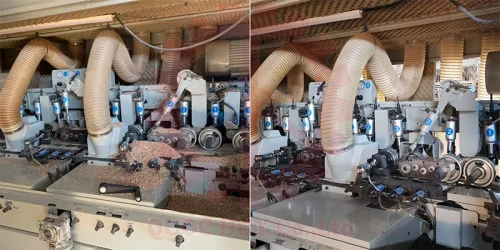 Trước và sau khi Quốc Duy bảo dưỡng máy chế biến gỗ ở miền Tây