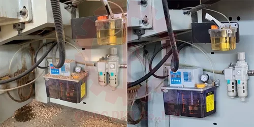 Trước và sau khi Quốc Duy bảo dưỡng máy chế biến gỗ